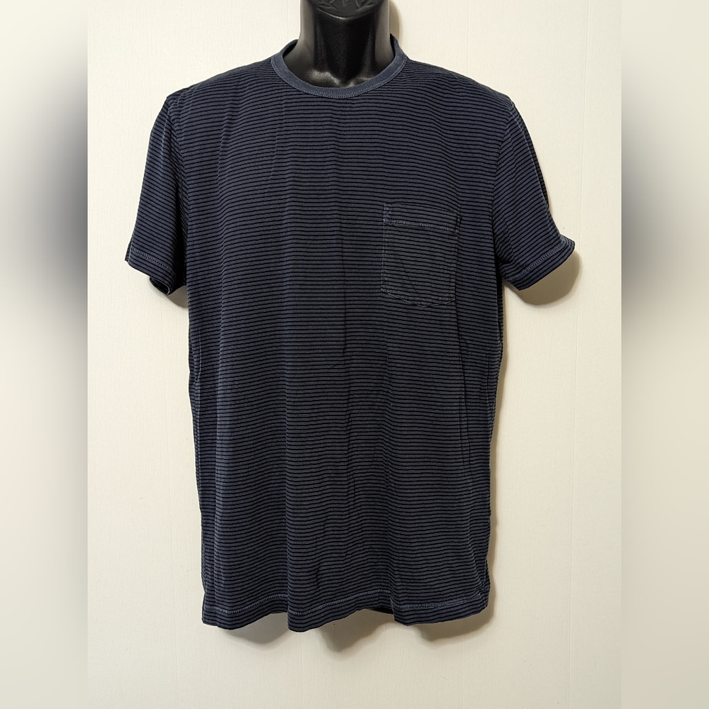 Men's Vineyard Vine Striped Short-Sleeve Island T Shirt Blue Striped Size Large